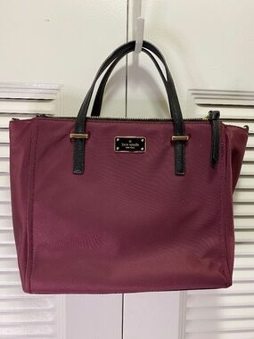 Kate Spade Wilson Road Alyse Satchel in Deep Plum Nylon